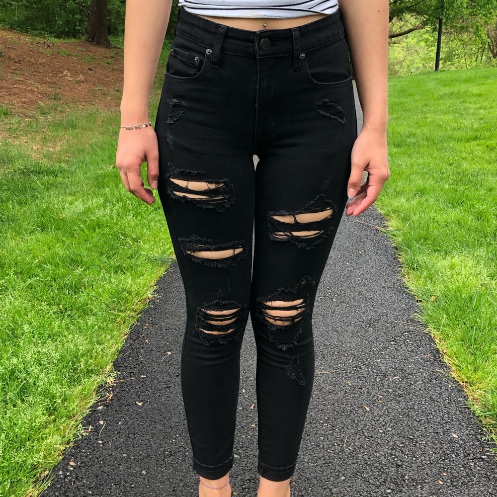 Black ripped jeans